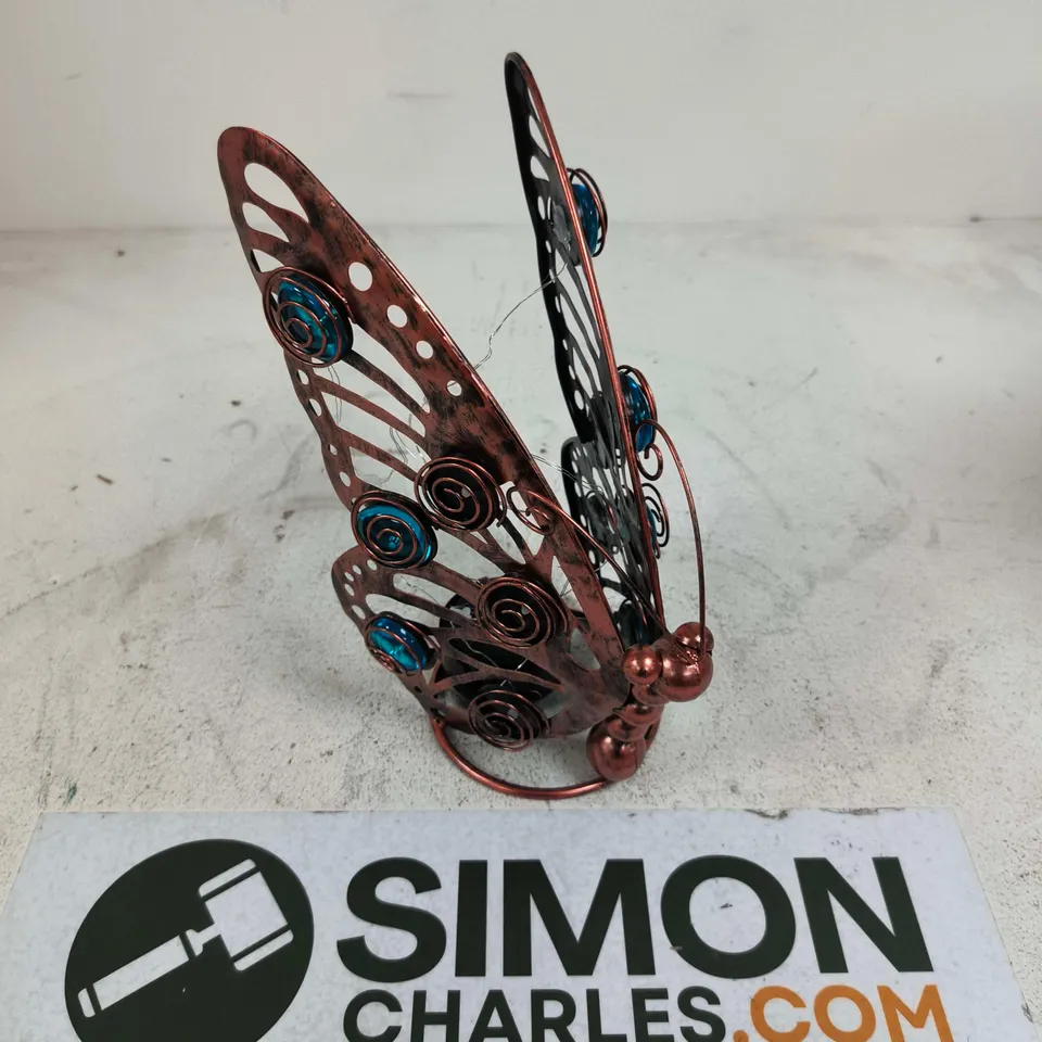 SOLAR-POWERED METAL BUTTERFLY WALL ART DECORATION