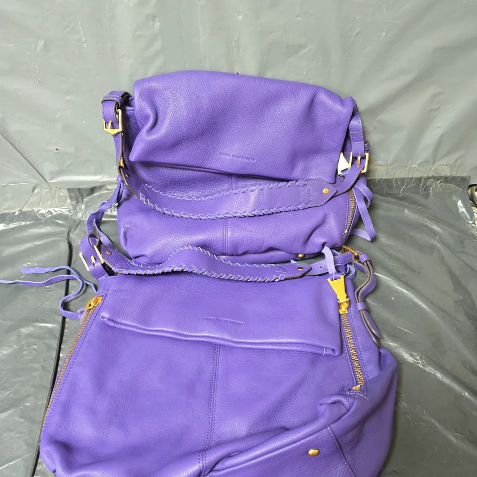 2X AIMEE KESTENBERO MULTI POCKET HANDBAG - PURPLE 