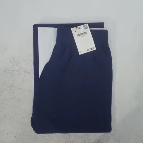 MANGO STRAIGHT FIT TROUSERS WITH ELASTIC WAIST IN BLUE SIZE SMALL