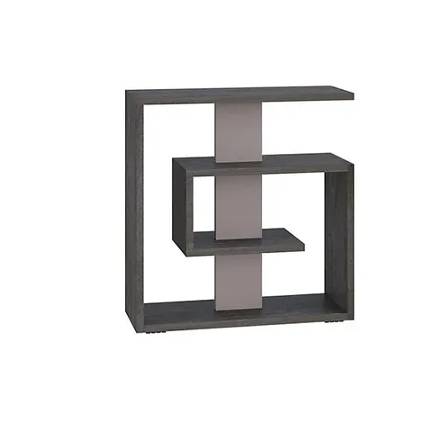 BOXED SALY MODERN SIDE END TABLE MULTIPURPOSE WITH CREATIVENESS H 57CM 3 TIER IN LIGHT MOCKA AND GREY