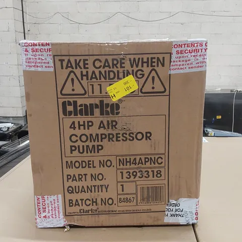 BOXED CLARKE NH4APNC 4HP AIR COMPRESSOR PUMP WITH COWLING 