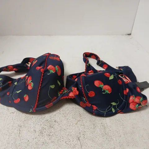 MAGISCULPT CHERRY PRINT NAVY SWIM TOP - 38DD