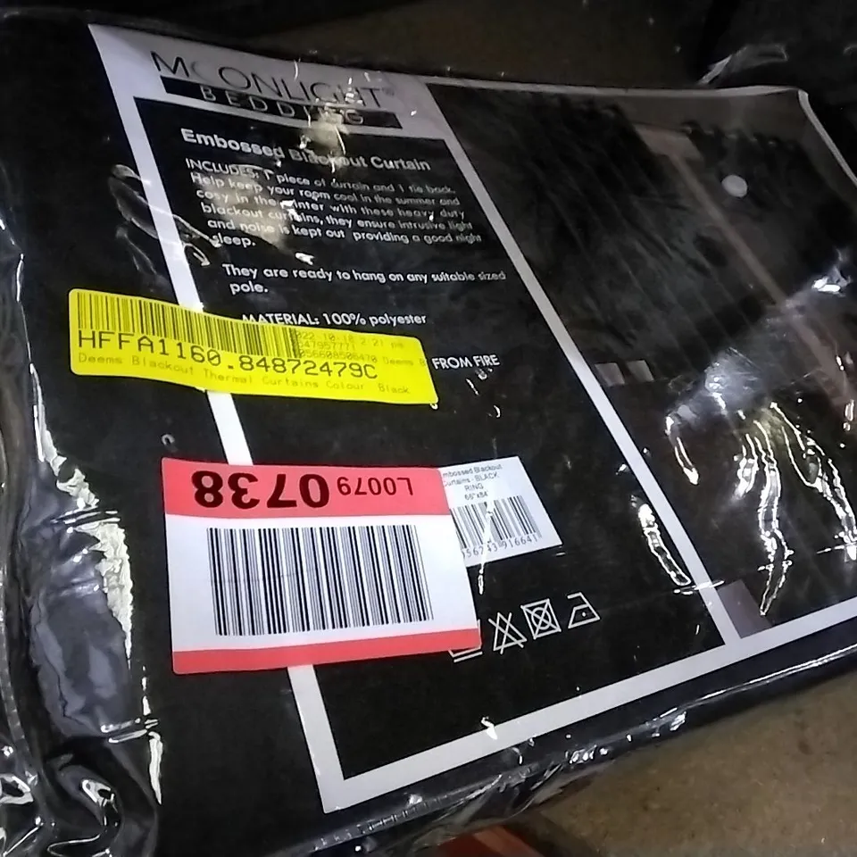 DEEMS BLACKOUT THERMAL CURTAINS BLACK 