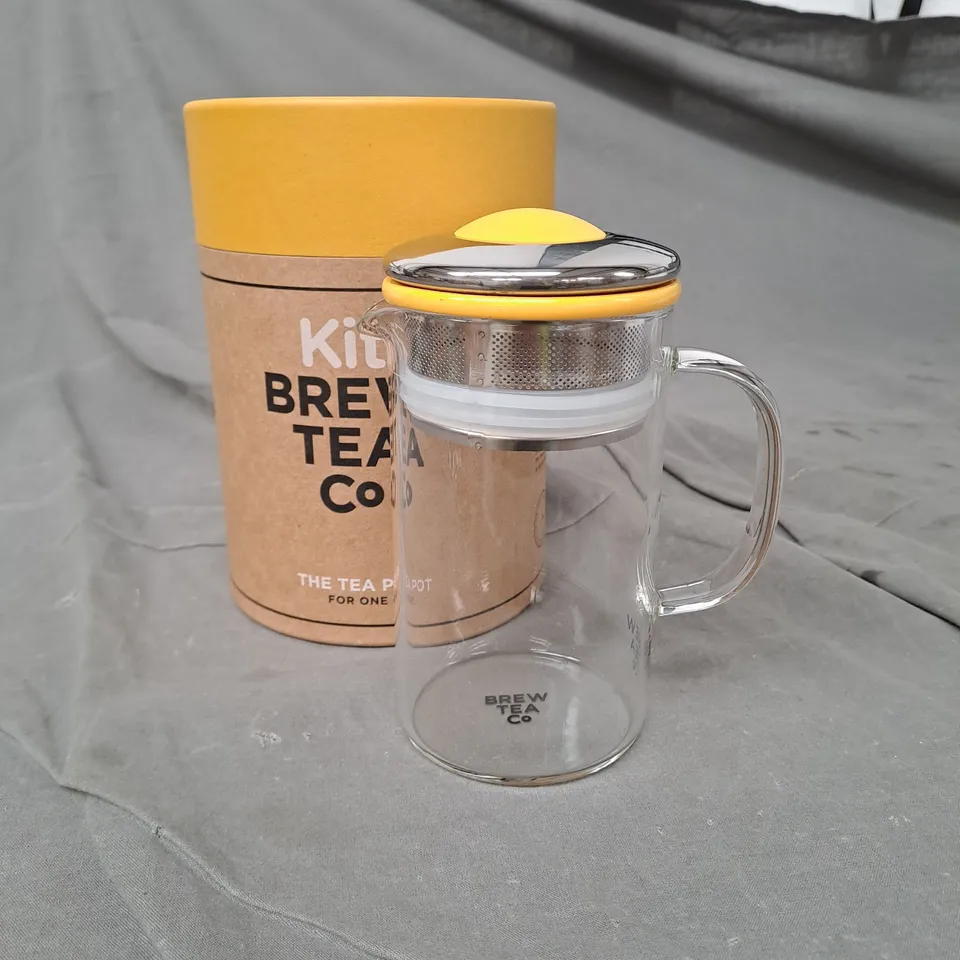BREW TEA CO YELLOW TEA POT FOR ONE - GLASS