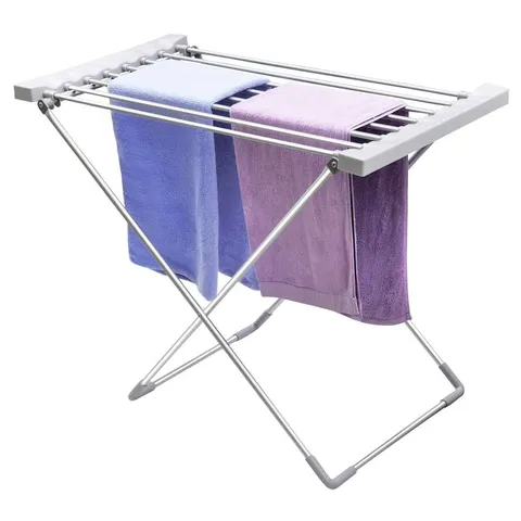 ELECTRIC HEATED 8 BAR FOLDABLE FOLDING CLOTHES HORSE AIRER DRYER