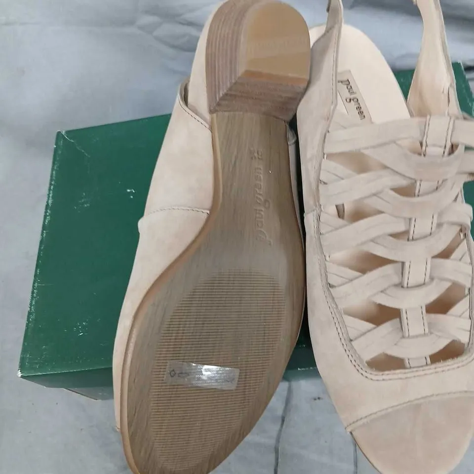PAUL GREEN WOMEN'S NUBUK SANDALS – CAMEL, UK 6.5