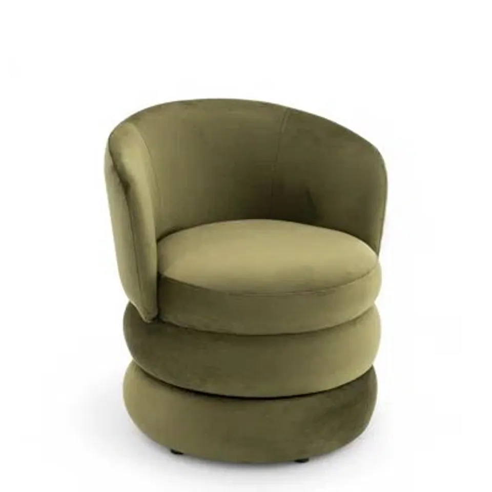 BOXED UPHOLSTERED BARREL CHAIR -SAGE-