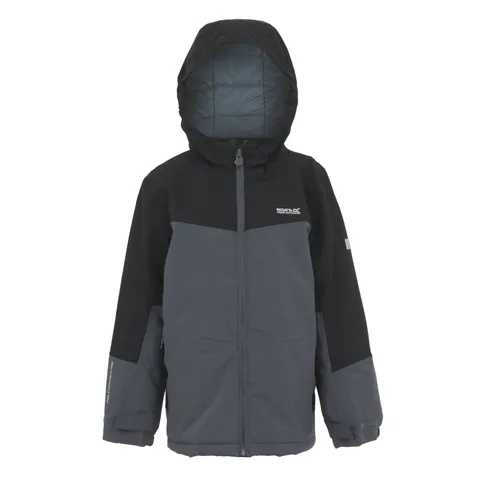 BRAND NEW REGATTA KIDS' HIGHTON V PADDED JACKET - SEAL GREY/BLACK SIZE UK 3-4 YEARS