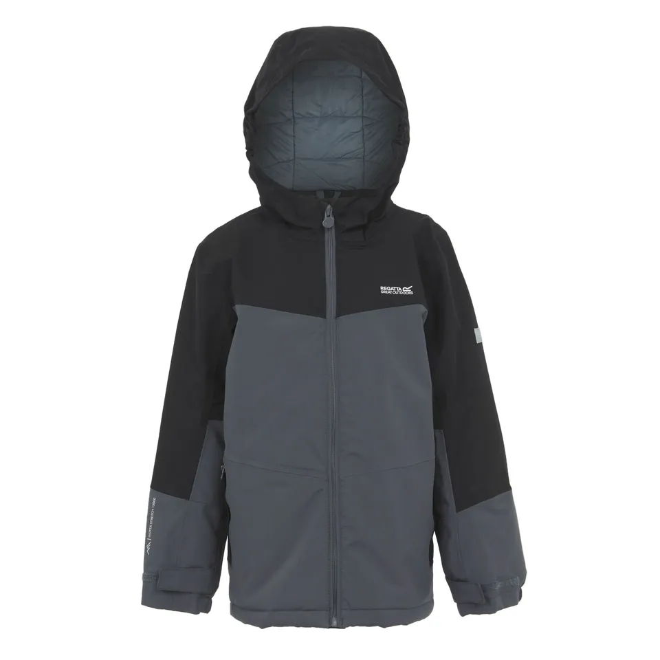 BRAND NEW REGATTA KIDS' HIGHTON V PADDED JACKET - SEAL GREY/BLACK SIZE UK 3-4 YEARS