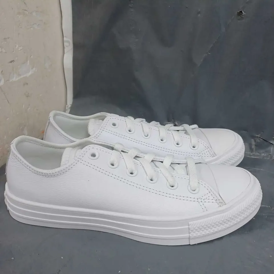 CONVERSE LEATHER OX TRAINERS - WHITE UK6