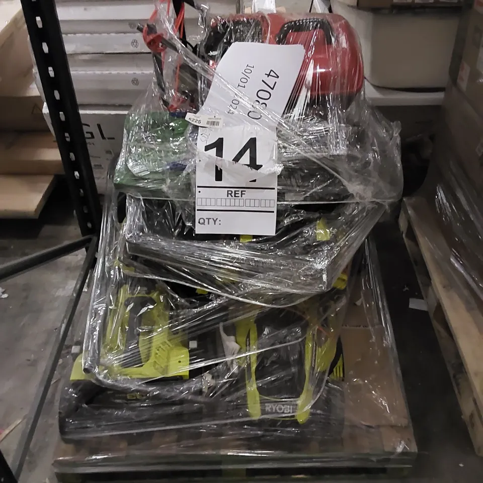 PALLET TO CONTAIN ASSORTED ITEMS INCLUDING LAWN MOWERS AND SIMILAR RELATED PRODUCTS
