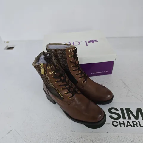 LOTUS OKLAHOMA ULB265 TAN LEATHER BOOTS SIZE 6