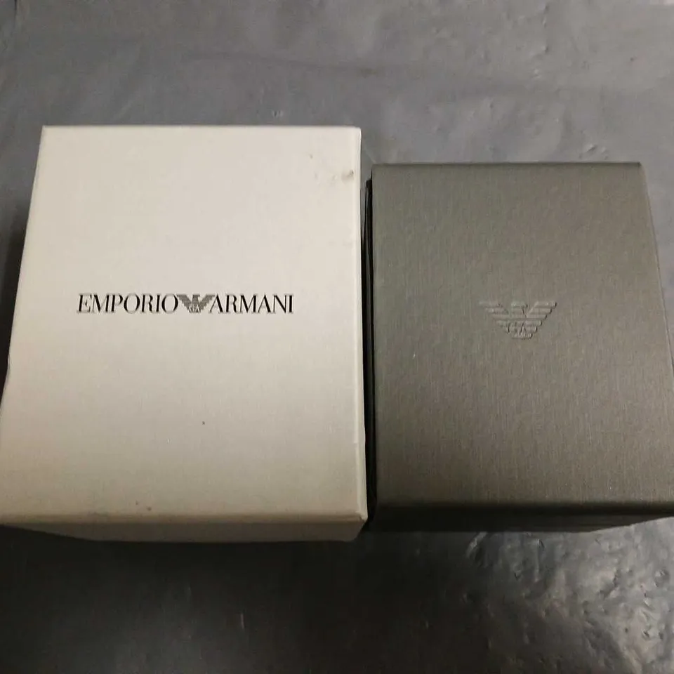 BOXED EMPORIO ARMANI SOLID STAINLESS STEEL GENTS WATCH