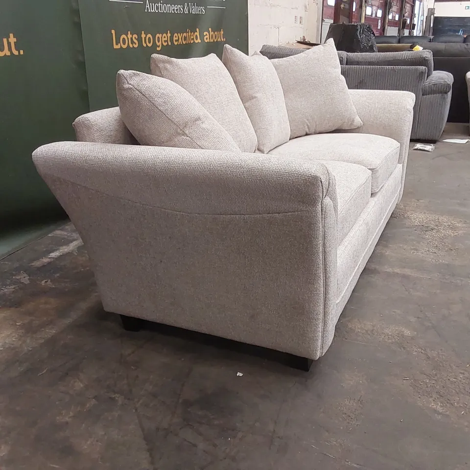 QUALITY DESIGNER DURY CHUNKY WEAVE SCATTER 3 SEATER SOFA - NATURAL 
