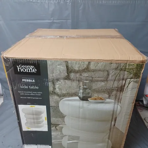 BOXED HOME PEBBLE HAND MOULDED RESIN TABLE WITH STONE EFFECT FINISH - COLLECTION ONLY
