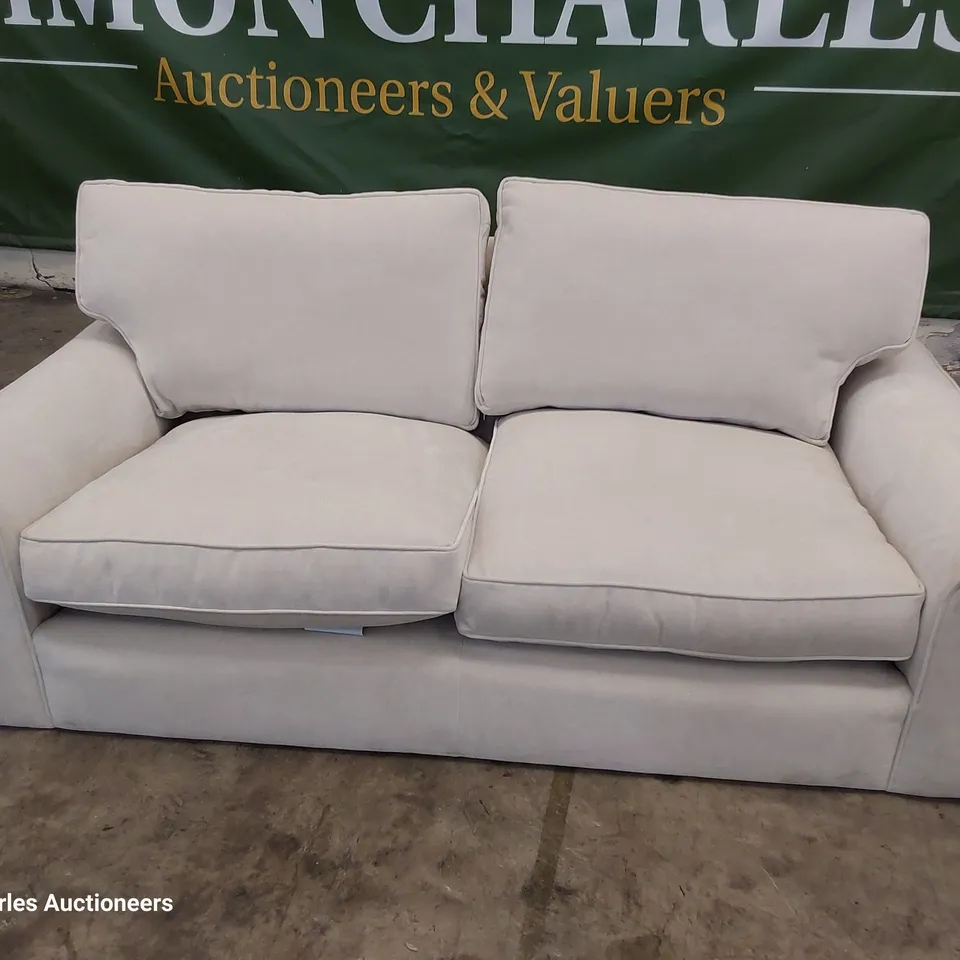 QUALITY BRITISH DESIGNER LOUNGE Co. THREE SEATER SOFA NATURAL FABRIC 