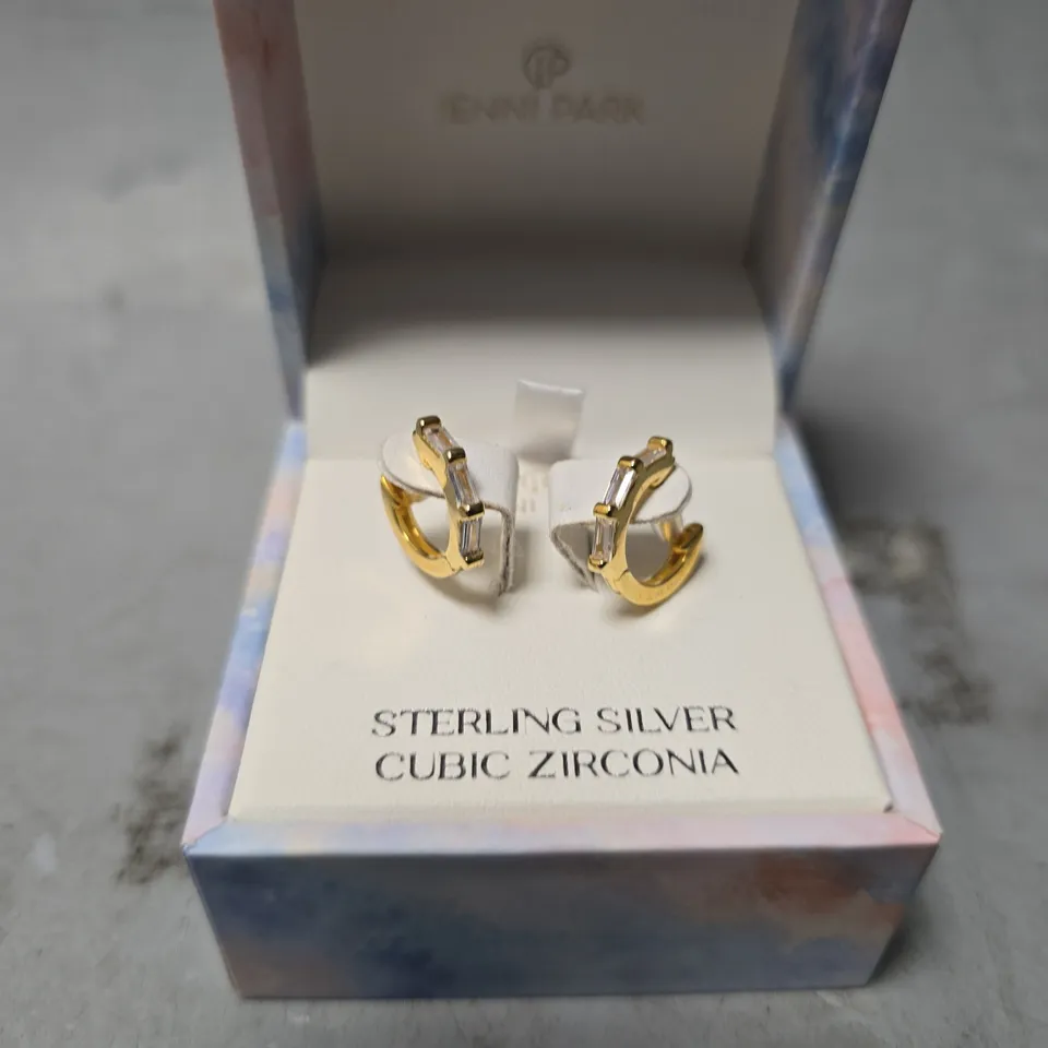 BOXED JENNI PARK STERLING SILVER CUBIC ZIRCONIA EARRINGS 