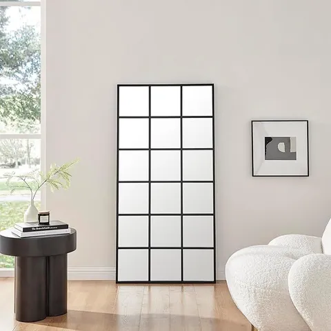 BOXED YOKO WALL MIRROR MEDIUM WINDOW - BLACK (1 BOX)