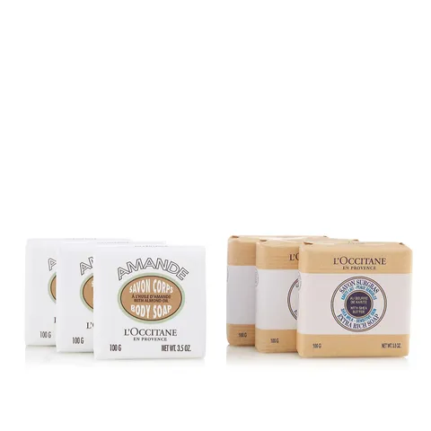 L'OCCITANE 6 PIECE MILK & ALMOND SOAP COLLECTION