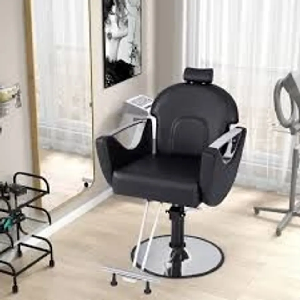 COSTWAY BLACK RECLINING SALON CHAIR