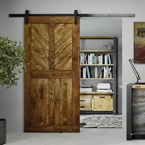 BOXED WAITHMAN SOLID OAK WOOD BARN DOOR