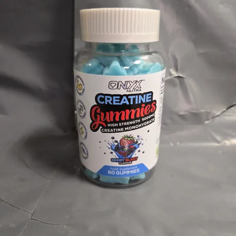 SEALED ONYX NUTRA CREATINE GUMMIES IN BERRY BLAST 60 SERVINGS