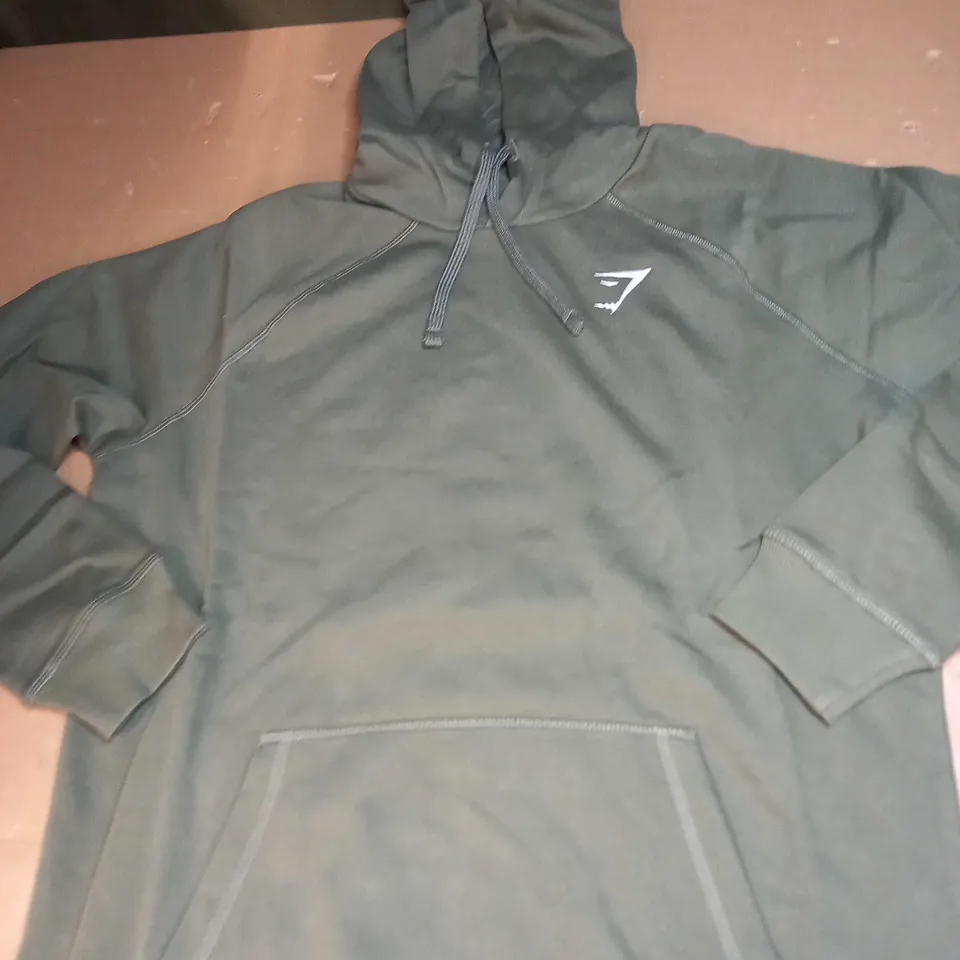 GYMSHARK KHAKI HOODIE SIZE M