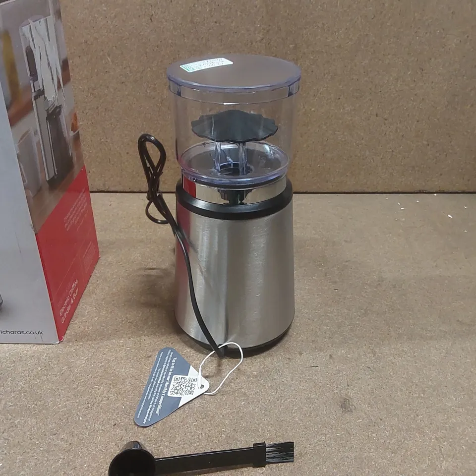 BOXED MORPHY RICHARDS ELECTRIC COFFEE GRINDER & BURR
