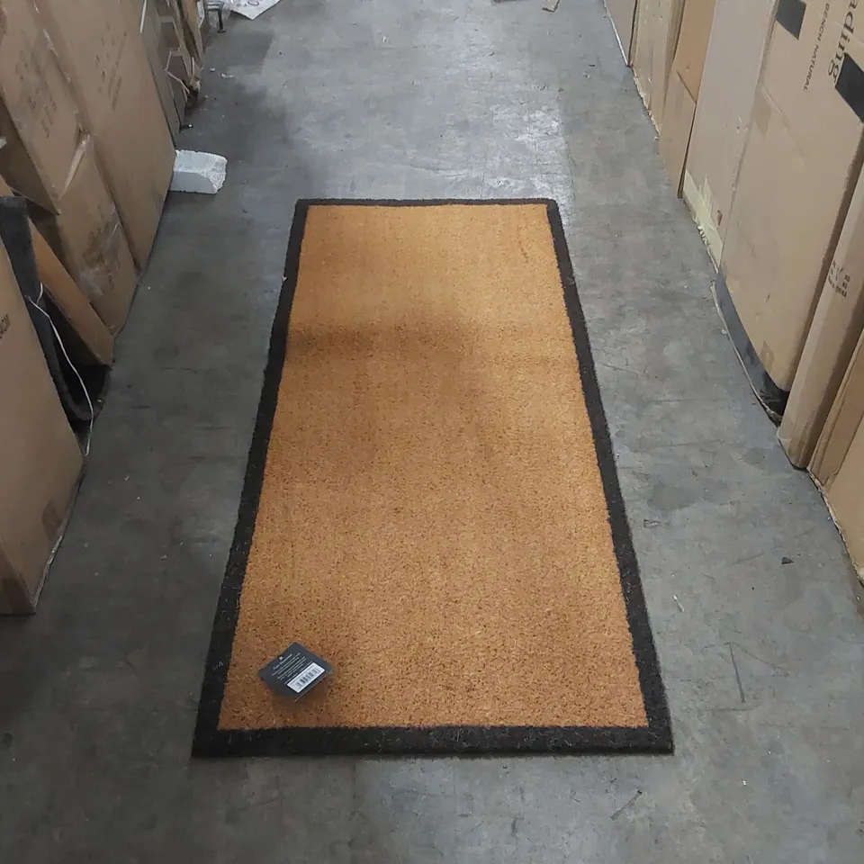 DOUBLE DOORMAT WITH CHARCOAL BORDER - COIR, 125 x 55cm