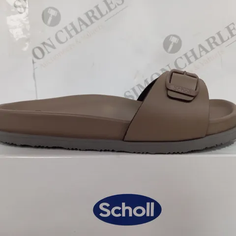 BOXED SCHOLL THICK PADDED OPEN TOE SANDAL - SIZE 6