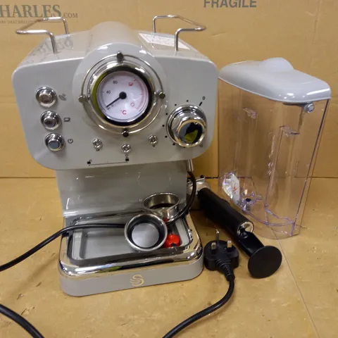 SWAN RETRO PUMP ESPRESSO COFFEE MACHINE - GREY