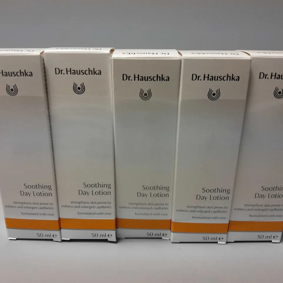 5 BOXED DR. HAUSCHKA SOOTHING DAY LOTION (5 x 50ml)