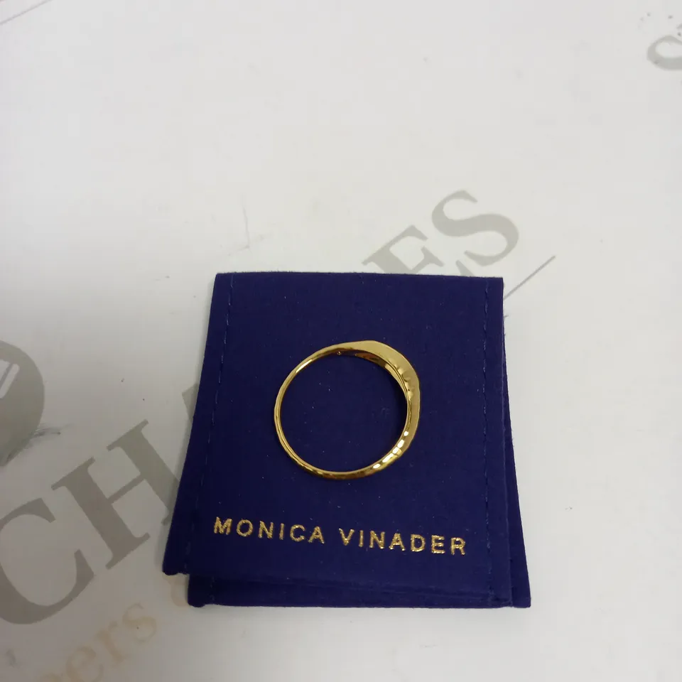 MONICA VINADER GOLD COLOURED TEXTURED RING 