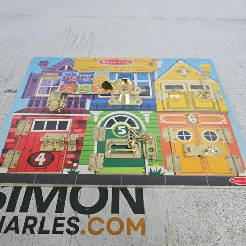 MELISSA & DOUG WOODEN ACTIVITY BOARD WITH NUMBERED DOORS