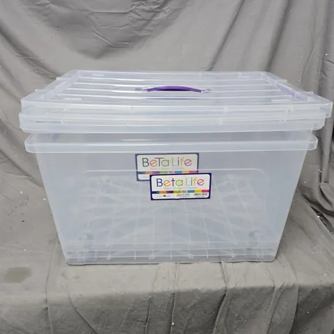 2X BETALIFE CLEAR PLASTIC STORAGE CONTAINER WITH LID – LARGE