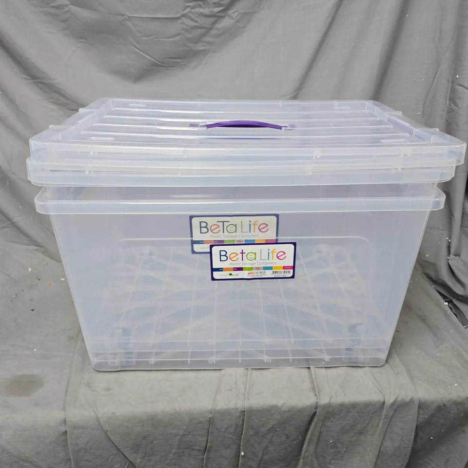 2X BETALIFE CLEAR PLASTIC STORAGE CONTAINER WITH LID – LARGE