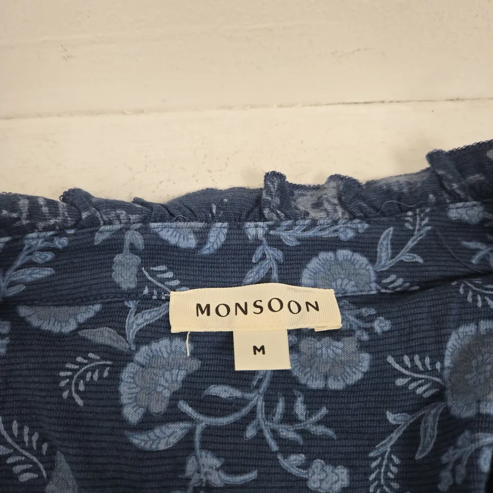 MONSOON WOMEN'S BLUE FLORAL DRESS - SIZE M
