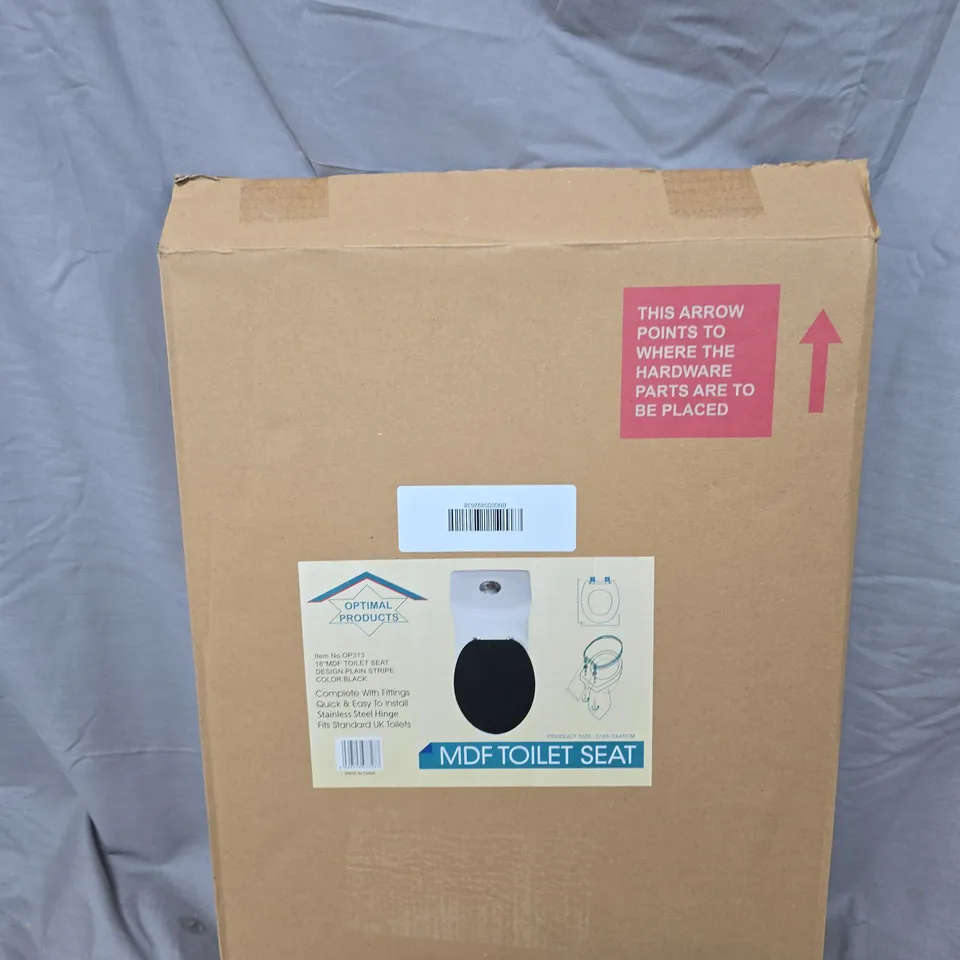 MDF TOILET SEAT – BLACK, ROUND, BOXED