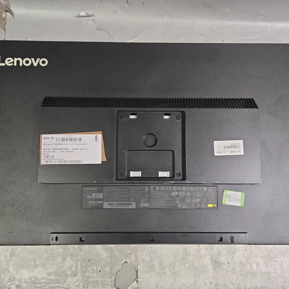 LENOVO THINKVISION P27H-10 27" MONITOR IN BLACK