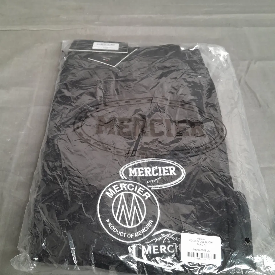 MERCIER BLACK MONO BADGE SHORT SIZE L