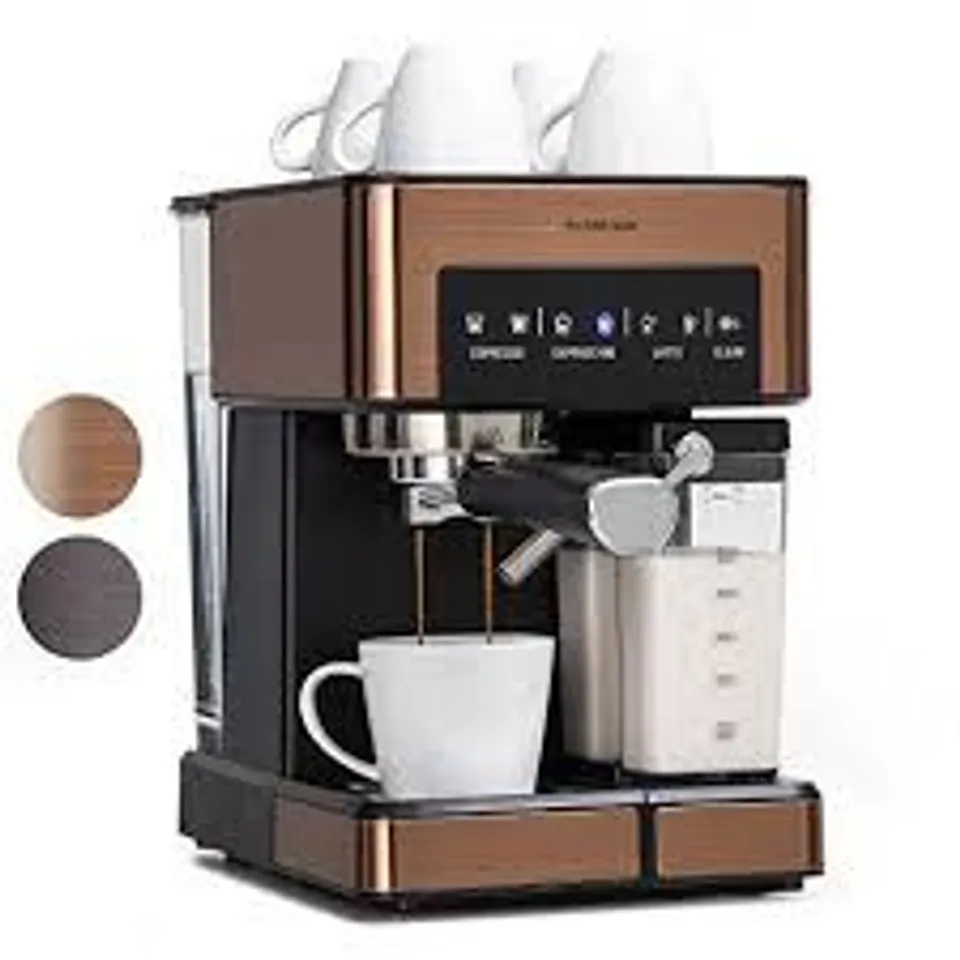 BOXED KLARSTEIN SMALL ELECTRIC COFFEE MAKER WITH MILK FROTHER