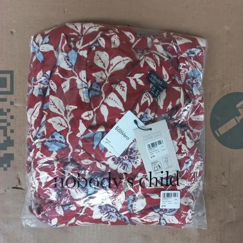 BAGGED NOBODY'S CHILD BREE MIDI DRESS IN RED/MULTI SIZE UK 18