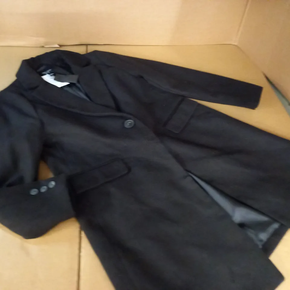 NEW LOOK PETITE POPPY LINED JACKET IN BLACK - UK 8 