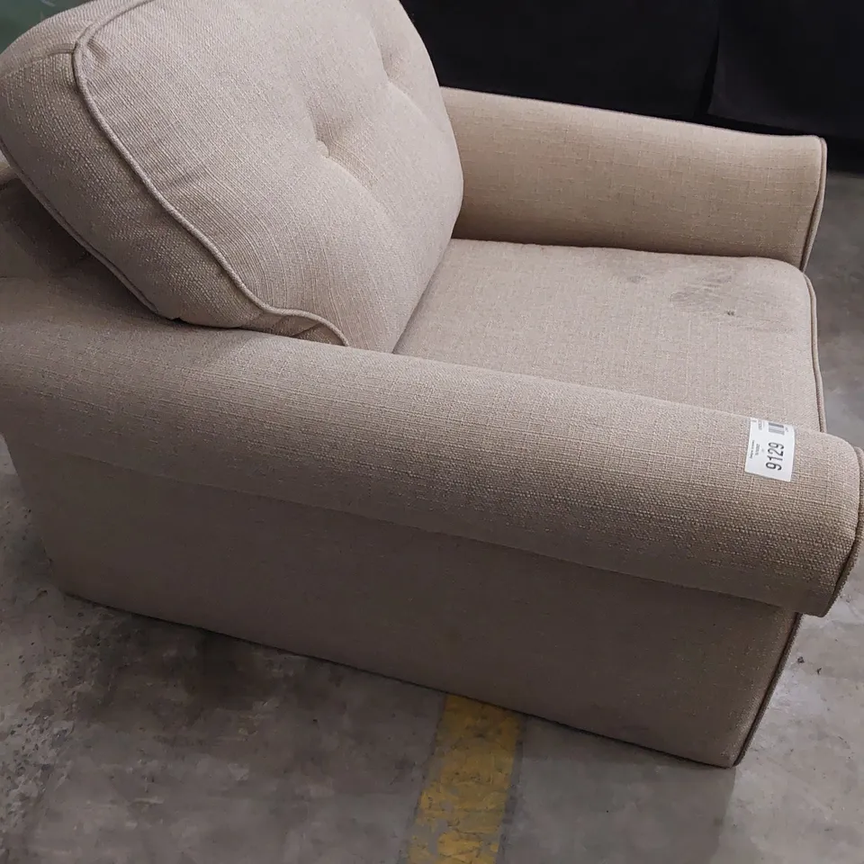 DESIGNER EASY CHAIR BEIGE FABRIC 