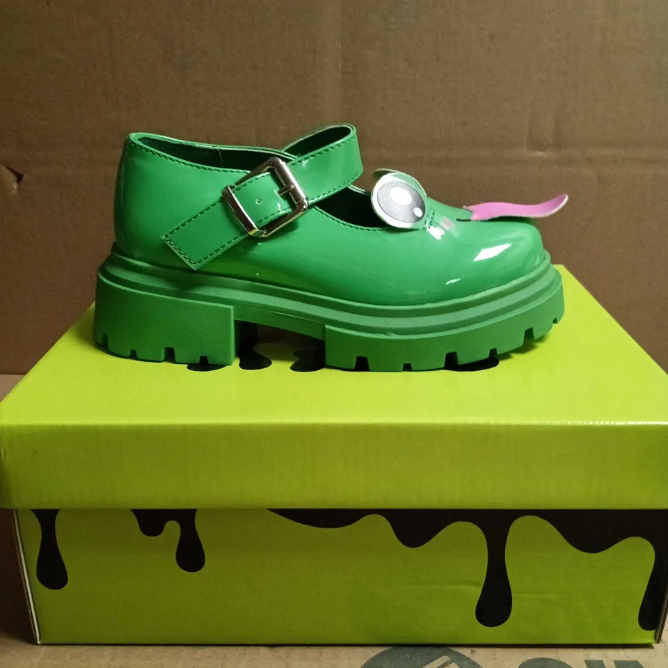 LOI KIDZ LIL TIRA CHEEKY FROG MARY JANE SHOES GREEN SIZE 11