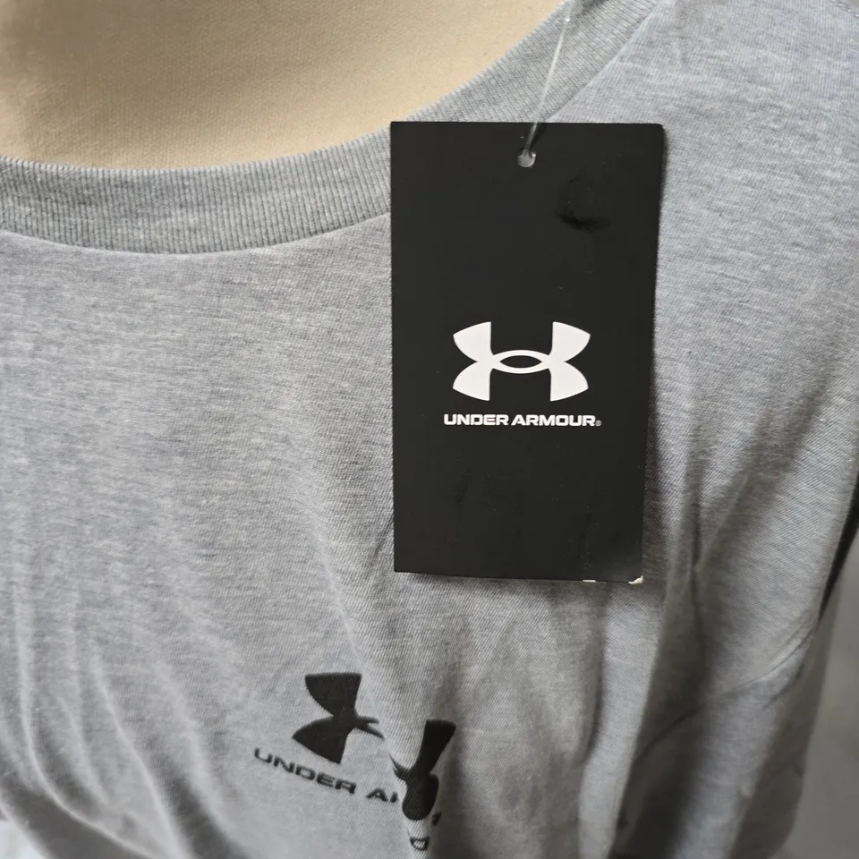 UNDER ARMOUR MEN'S GREY T-SHIRT – SIZE L