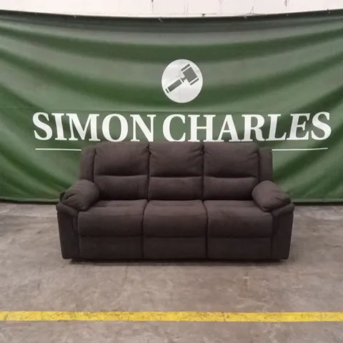 ALBION FABRIC 3 SEATER HIGH BACK MANUAL RECLINER SOFA - CHARCOAL