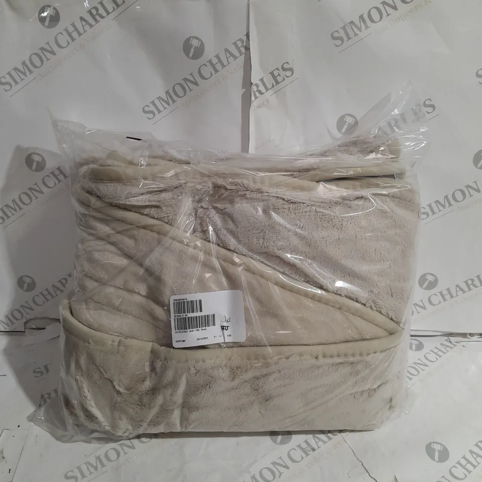 BOXED COZEE HOME VELVETSOFT HEATED THROW IN STONE 