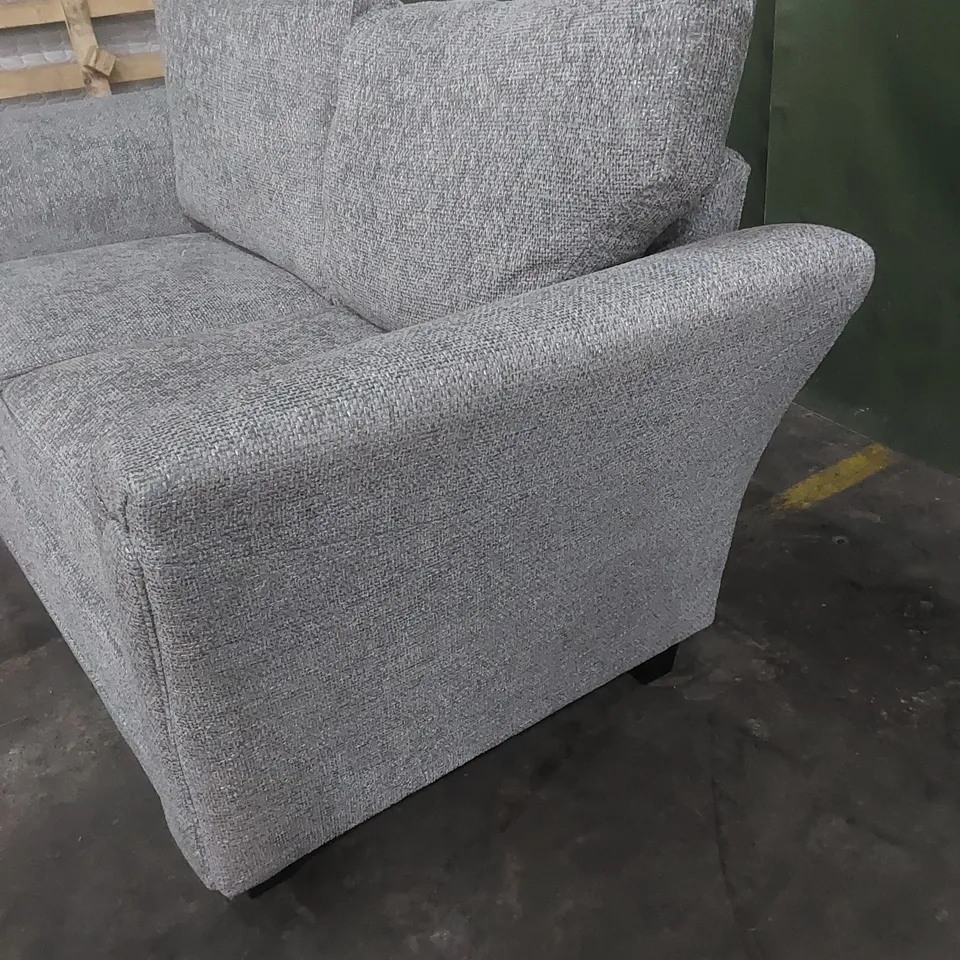 DESIGNER DURY 2 SEATER CHUNKY WEAVE FIXED BACK SOFA - GREY 