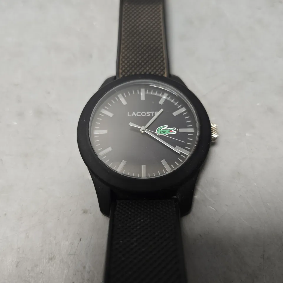LACOSTE BLACK RUBBER WATCH
